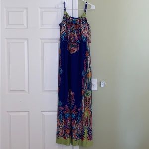Multicolor spaghetti strap maxi dress￼